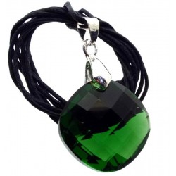 Round Faceted Emerald Green Andara Crystal Pendant
